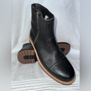 UGG DALVIN BLACK LEATHER SUEDE SHEARLING ANKLE MEN'S BOOTS